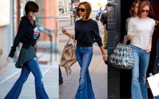 Джинсы-клеш – стильная классика на все времена Укороченные джинсы клеш