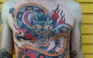 Смотреть татуировки мужские на ребрах драконы войны